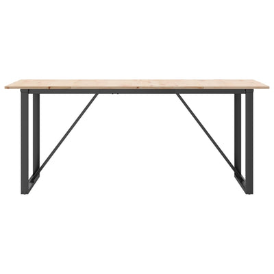 Ruokapöytä O-runko 180x90x75 cm täysi mänty ja valurauta