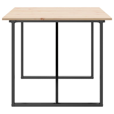 Ruokapöytä O-runko 180x90x75 cm täysi mänty ja valurauta