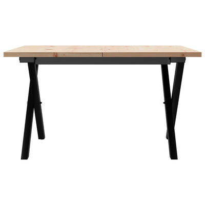 Sohvapöytä X-runko 60x60x40 cm täysi mänty ja valurauta