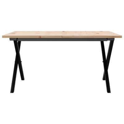 Sohvapöytä X-runko 90x90x45 cm täysi mänty ja valurauta