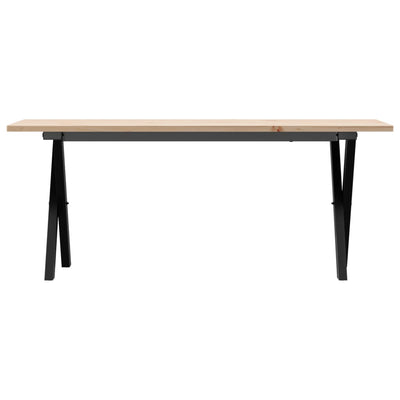 Sohvapöytä X-runko 110x40x45 cm täysi mänty ja valurauta
