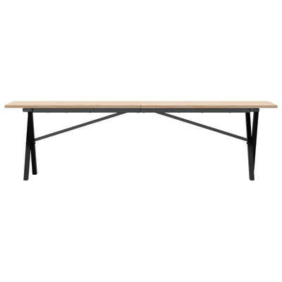 Sohvapöytä X-runko 160x40x45 cm täysi mänty ja valurauta