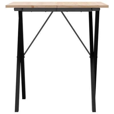Ruokapöytä X-runko 70x70x75 cm täysi mänty ja valurauta