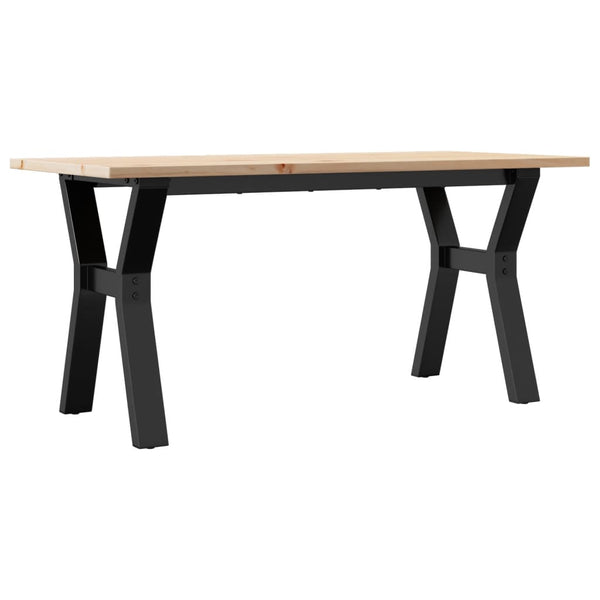 Sohvapöytä Y-runko 100x50x45 cm täysi mänty ja terästä