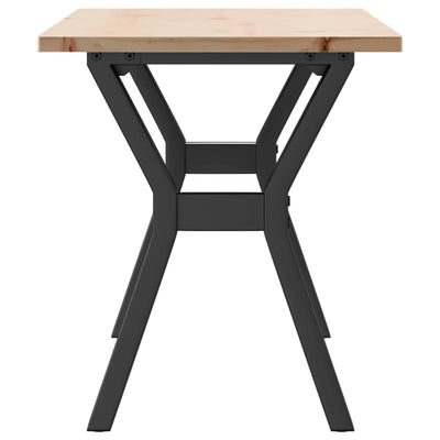 Sohvapöytä Y-runko 110x40x45 cm täysi mänty ja valurauta