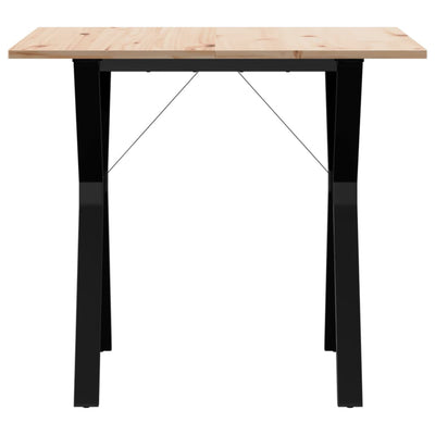 Ruokapöytä Y-runko 80x80x75 cm täysi mänty ja valurauta