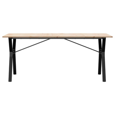 Ruokapöytä Y-runko 180x90x75 cm täysi mänty ja valurauta