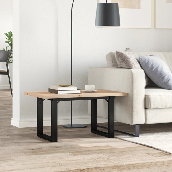 Sohvapöytä O-runko 80x50x40,5 cm täysi mänty ja terästä