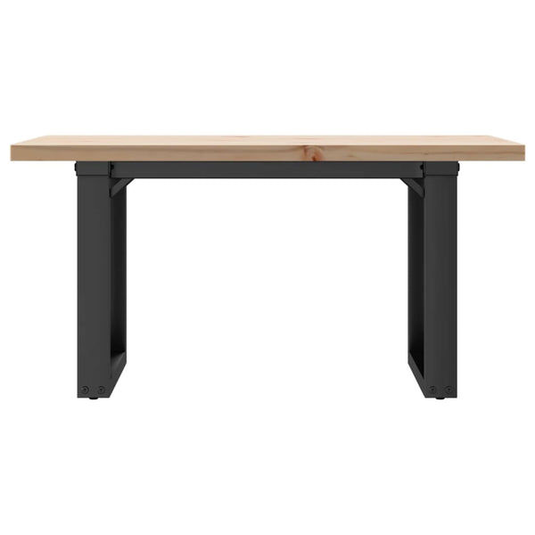 Sohvapöytä O-runko 80x50x40,5 cm täysi mänty ja terästä