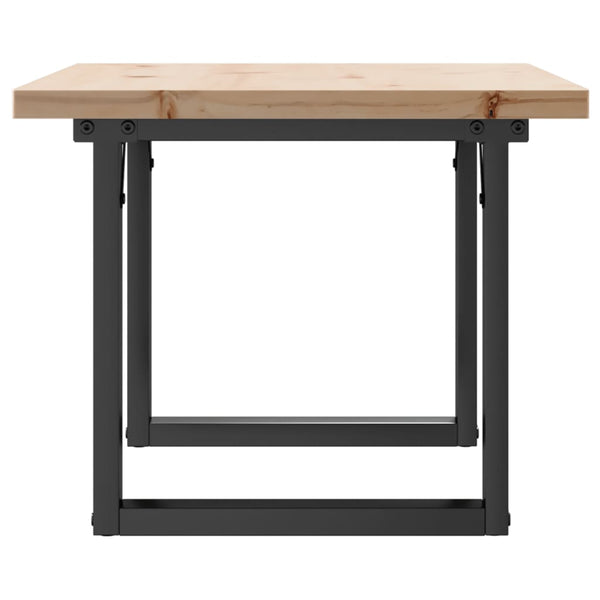 Sohvapöytä O-runko 80x50x40,5 cm täysi mänty ja terästä