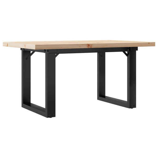 Sohvapöytä O-runko 80x50x40,5 cm täysi mänty ja terästä