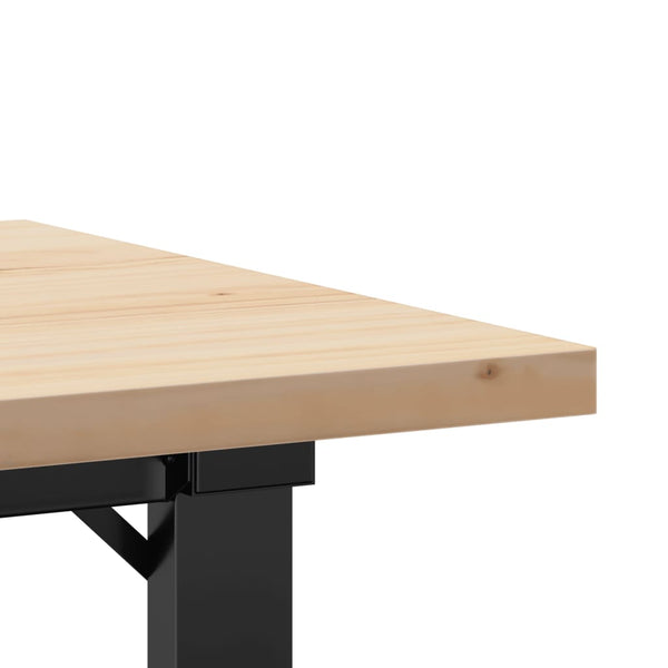 Sohvapöytä O-runko 80x50x40,5 cm täysi mänty ja terästä