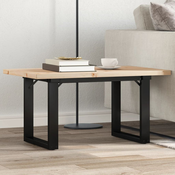 Sohvapöytä O-runko 80x50x40,5 cm täysi mänty ja terästä