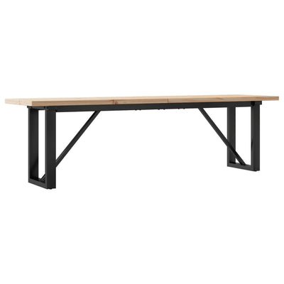 Sohvapöytä O-runko 160x40x45,5 cm täysi mänty ja valurauta