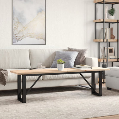 Sohvapöytä O-runko 160x40x45,5 cm täysi mänty ja valurauta