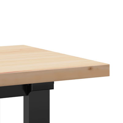 Sohvapöytä O-runko 160x40x45,5 cm täysi mänty ja valurauta