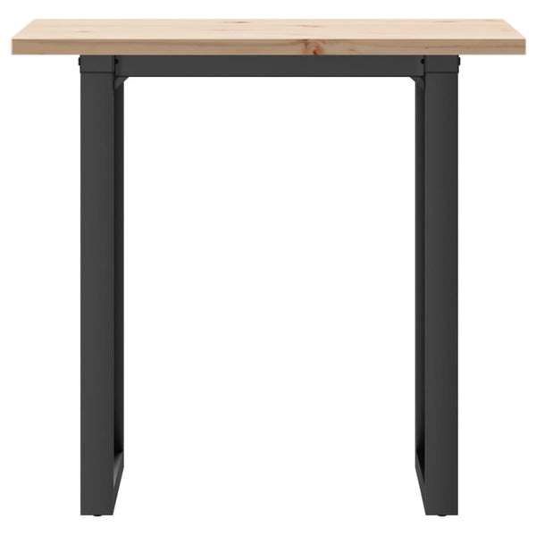 Ruokapöytä O-runko 80x50x75,5 cm täysi mänty ja terästä