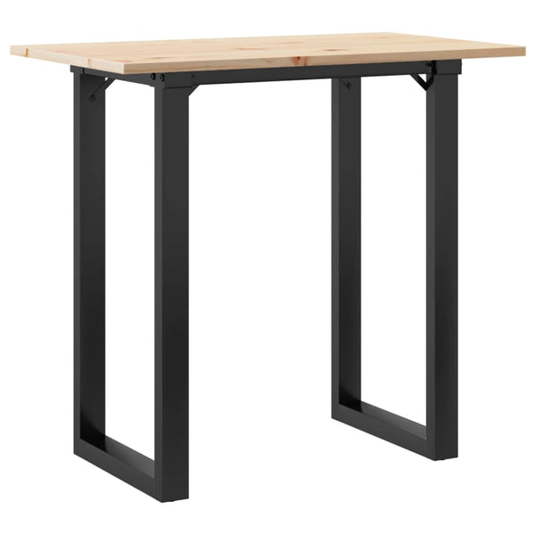 Ruokapöytä O-runko 80x50x75,5 cm täysi mänty ja terästä
