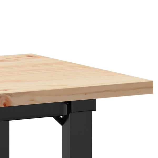 Ruokapöytä O-runko 80x50x75,5 cm täysi mänty ja terästä