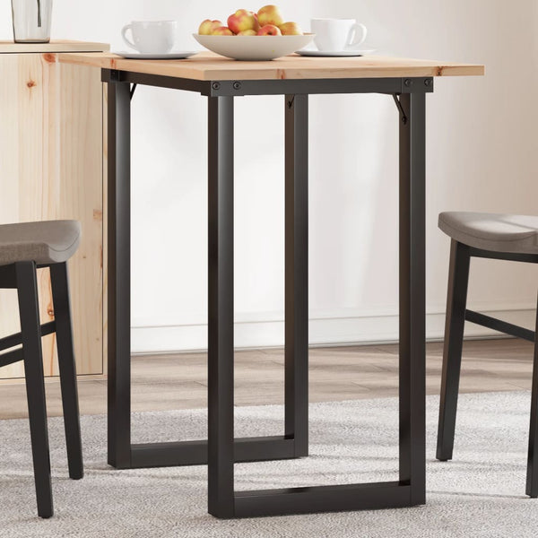 Ruokapöytä O-runko 80x50x75,5 cm täysi mänty ja terästä