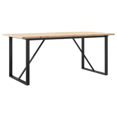 Ruokapöytä O-runko 180x90x75,5 cm täysi mänty ja valurauta