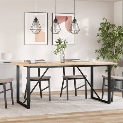 Ruokapöytä O-runko 180x90x75,5 cm täysi mänty ja valurauta