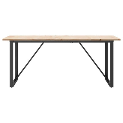 Ruokapöytä O-runko 180x90x75,5 cm täysi mänty ja valurauta
