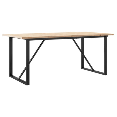 Ruokapöytä O-runko 180x90x75,5 cm täysi mänty ja valurauta