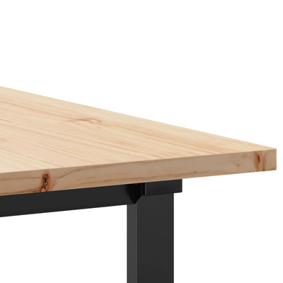 Ruokapöytä O-runko 180x90x75,5 cm täysi mänty ja valurauta