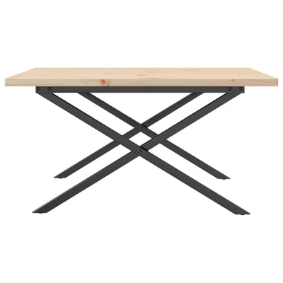 Sohvapöytä X-runko 80x80x45,5 cm täysi mänty ja valurauta