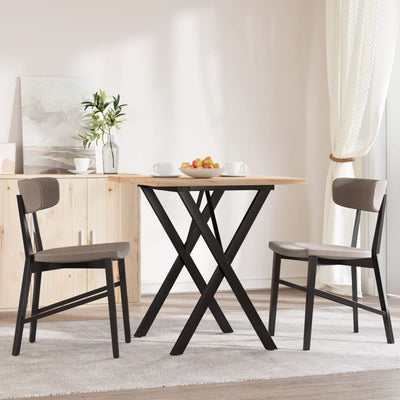 Ruokapöytä X-runko 70x70x75,5 cm täysi mänty ja valurauta