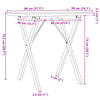 Ruokapöytä X-runko 80x50x75,5 cm täysi mänty ja valurauta