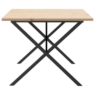Ruokapöytä X-runko 200x100x75,5 cm täysi mänty ja valurauta