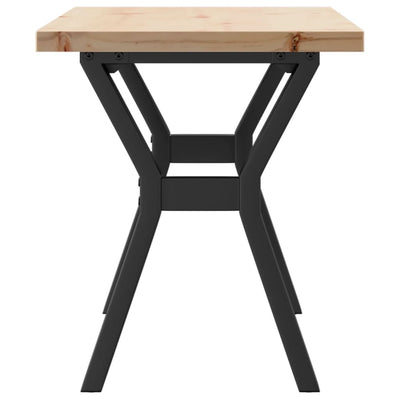 Sohvapöytä Y-runko 90x40x45,5 cm täysi mänty ja valurauta