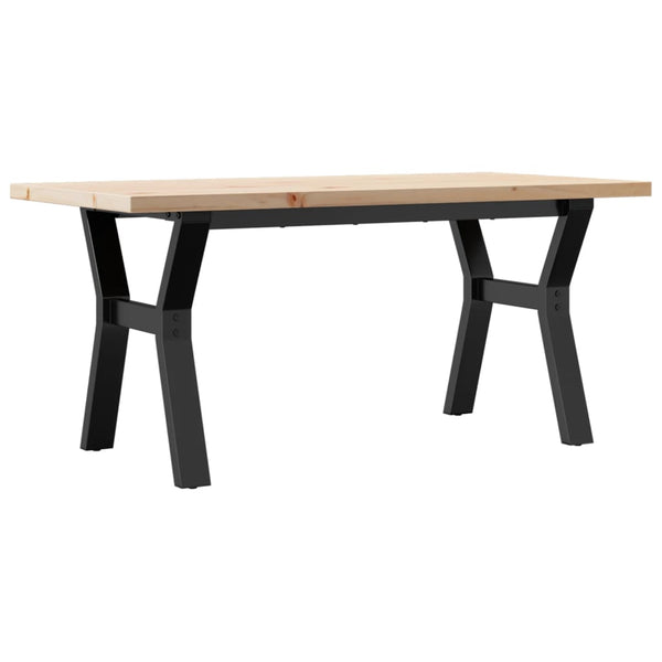 Sohvapöytä Y-runko 100x50x45,5 cm täysi mänty ja terästä