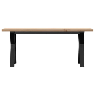 Sohvapöytä Y-runko 110x40x45,5 cm täysi mänty ja valurauta