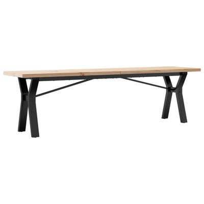 Sohvapöytä Y-runko 160x40x45,5 cm täysi mänty ja valurauta