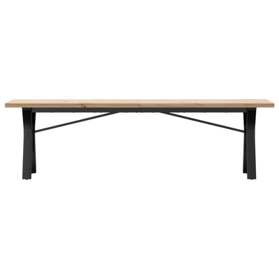 Sohvapöytä Y-runko 160x40x45,5 cm täysi mänty ja valurauta