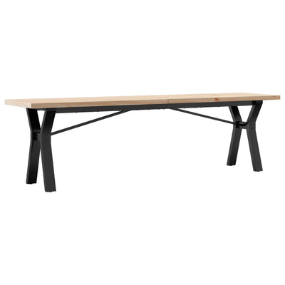 Sohvapöytä Y-runko 160x40x45,5 cm täysi mänty ja valurauta