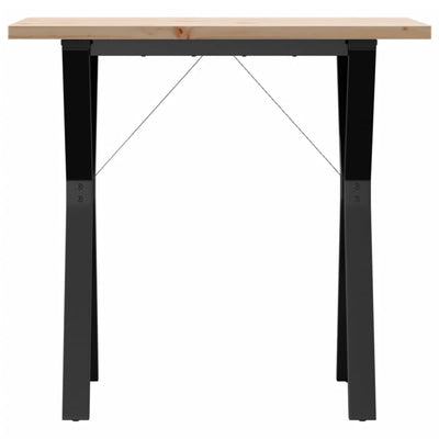Ruokapöytä Y-runko 80x50x75,5 cm täysi mänty ja valurauta