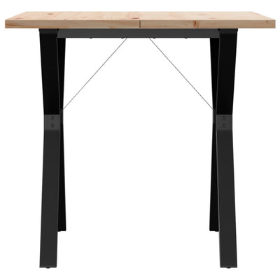 Ruokapöytä Y-runko 80x80x75,5 cm täysi mänty ja valurauta