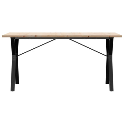 Ruokapöytä Y-runko 160x80x75,5 cm täysi mänty ja valurauta