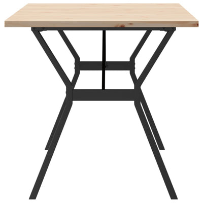Ruokapöytä Y-runko 160x80x75,5 cm täysi mänty ja valurauta
