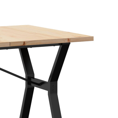 Ruokapöytä Y-runko 160x80x75,5 cm täysi mänty ja valurauta