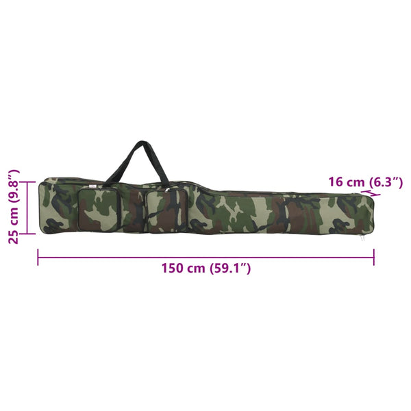 Vihreä maastokuvioinen vapalaukku 150 cm Oxford-kangasta