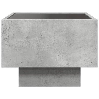 Sivupöytä LED-valoilla betoninharmaa 40x40x30 cm tekninen puu