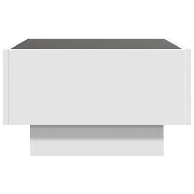 Sohvapöytä LED-valoilla valkoinen 50x50x30 cm tekninen puu