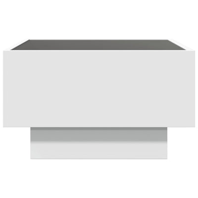 Sohvapöytä LED-valoilla valkoinen 50x50x30 cm tekninen puu