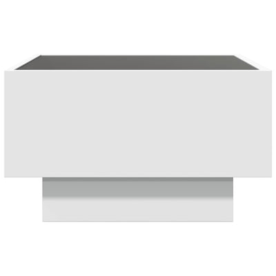 Valkoinen sohvapöytä led-valoilla Priciu 50x50x30cm (puinen)