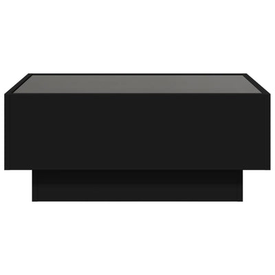 Sohvapöytä LED-valoilla musta 70x50x30 cm tekninen puu